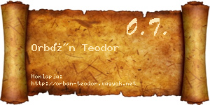 Orbán Teodor névjegykártya
