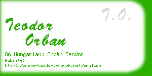 teodor orban business card